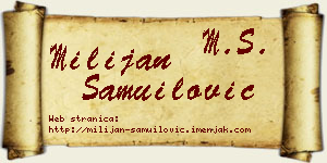Milijan Samuilović vizit kartica